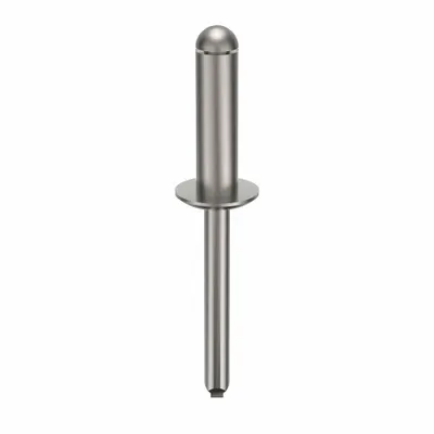 OEM Domed-Head Blind Rivet, 0.25 in Dia, 17/20 in L, 27/32 in Overall Lg, 100 PK - Domed-Head Blind Rivets