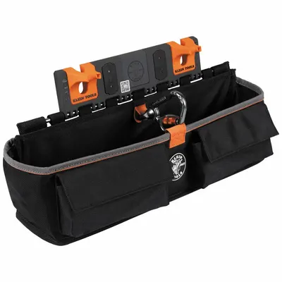 KLEIN TOOLS Large Pouch Module: 6 11/16 in W x 9 13/16 in H, Black/Gray/Orange - Aerial Bucket Storage Modules