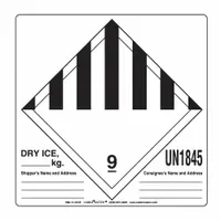 LABELMASTER DOT Container Label: Dry Ice, 6 in x 6 in, 6 in Label Ht, 6 in Label Wd, Paper, Label (MPN HML11-DICE)