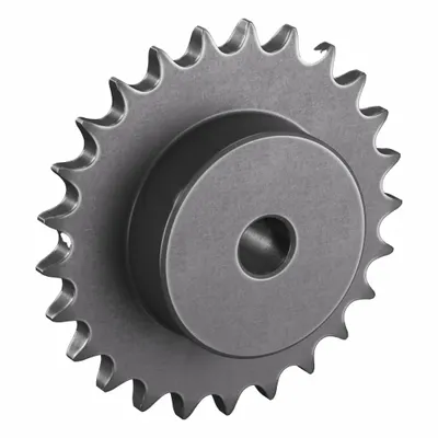TRITAN Sprocket: One-Sided Hub, For Single Strands, 50, 25 Teeth, 4.987 in Pitch Dia - Size 50 Plain-Bore Roller Chain Sprockets