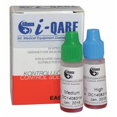 MEDSOURCE Glucose Test Solution is used to verify the accuracy of blood glucose monitoring systems. This plastic solution features a large LCD screen for clear readouts. Compatible with manufacturer model numbers MS-76010 and MS-76015.