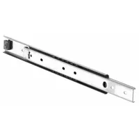 Side-mounted ball bearing drawer slide with 3/4 extension. Closed length 23 5/8 in, travel length 17 in. Suitable for industrial cabinets, tool chests, and equipment enclosures requiring controlled partial-access drawer movement