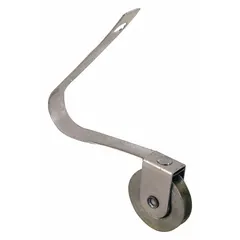 This tension spring roller is a replacement component for sliding screen doors, designed to maintain proper tension and smooth operation within the door track. It features an unfinished gray finish and measures 6-7/16 inches in overall height. Supplied as a single unit.
