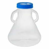 This 5 L (169.07 fl oz) Erlenmeyer flask is molded from styrene/butadiene and supplied sterile. The plastic construction provides a shatter-resistant vessel suitable for mixing, storing, and measuring liquids in laboratory and industrial settings. Typical applications include cell culture, media preparation, and general liquid handling