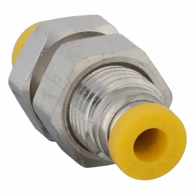 PARKER 62PLPBH-4M Nickel-Plated Brass Push-to-Connect Union Fitting - Nickel-Plated Brass Tube Fittings