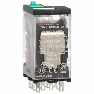 SCHNEIDER General Purpose Relay: Socket Mounted, 3 A Current Rating, 24V DC, 4PDT - Socket-Mounted Relays