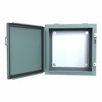 HAMMOND Electrical Enclosure: Steel, 16 in x 16 in x 8 in, NEMA 12/13, w/Panel, Solid Cover, Hinged (MPN 1418G8)
