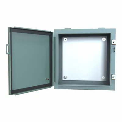 HAMMOND Electrical Enclosure: Steel, 16 in x 16 in x 8 in, NEMA 12/13, w/Panel - Steel Dust-Tight Enclosures