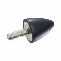 Natural rubber conical vibration isolator with male x non-threaded style. Reduces transmitted vibration from industrial machinery, pumps, and compressors. Suitable for use in machining, HVAC, and material handling applications