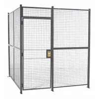WIRECRAFTERS Partition Cage: 8 ft W x 8 ft D 8 ft H, Gray, 3 Sides, Enamel, Without Ceiling Panel (MPN 883)