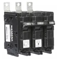 Three-pole miniature circuit breaker rated 15 A at 240V AC, part of the BL Series. Designed for bolt-on mounting in Siemens P1 panelboards. Provides overcurrent protection with a maximum interrupting rating of 65 kA at 240V AC. Suitable for commercial and industrial electrical distribution systems