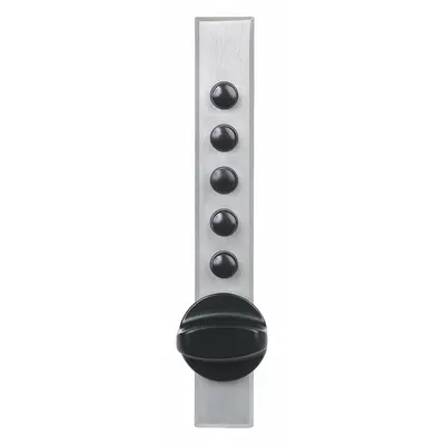 SIMPLEX Cabinet Lock: Satin Chrome, Deadbolt, 5 1/4 in Body Ht, 7/8 in Body Wd - Mechanical Keypad Cabinet & Locker Locks