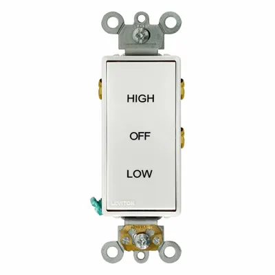 LEVITON Wall Switch: Rocker Switch, Single Pole/Double Throw, Maintained, White - Rocker Wall Switches