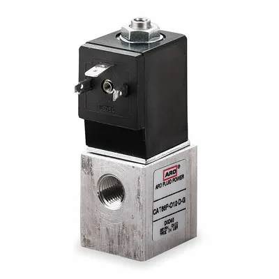 ARO Solenoid Air Control Valve: CAT, Three-Way / Two-Position, 24V DC - ARO CAT Series Solenoid-Operated Inline Air Control Valves