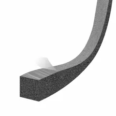 Weatherstrip tubing with vinyl flange material, measuring 1 inch in height and 1 inch in width. Used to seal gaps around doors, blocking drafts, moisture, and dust in residential and light commercial buildings.