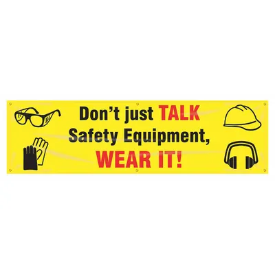 ACCUFORM Don't Just Talk Safety Equipment, Wear It! Banner MBR865 - Don't Just Talk Safety Equipment, Wear It! Banners