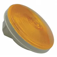 Incandescent turn signal light with amber round lens, 4 5/16 in overall diameter. Features permanent grommet mount and pigtail electrical connection. Complies with FMVSS 108 standards. Used for turn indication on trucks, trailers, and heavy equipment