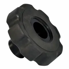 This snap-lock 8-arm knob features a 60 mm diameter and M12 thread. Constructed from steel and zinc, it is used for manual clamping, positioning, and adjustment on industrial machinery, jigs, and fixtures.