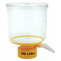 Bottle Top Filter: 0.45 um Max Particle Size, 90 mm Dia, PES, 500 mL Upper Capacity, Sterile