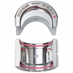 U-style replacement die set for crimping 500 kcmil electrical wire and cable. Includes two sizes. Designed for use with MILWAUKEE model 2779-22 crimping tool. Suitable for heavy-duty electrical installations in industrial and commercial settings.