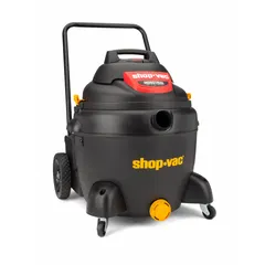 This SHOP-VAC general purpose vacuum features a 16 gallon plastic tank for wet and dry debris collection. It includes a 1-1/2 inch diameter hose that is 12 feet long and a push handle for easy maneuverability. Suitable for workshops, construction sites, and industrial facilities.