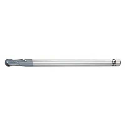 OSG Ball End Mill: Carbide, WXL Coated, 2 Flute, 2 mm Mill Dia, 5 mm LOC - Carbide Ball End Mills for Hardened Materials