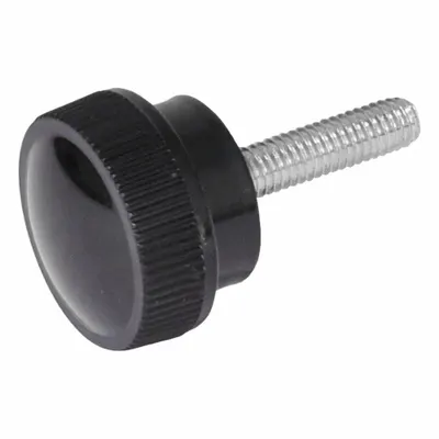 JW WINCO Knurled Hand Knob with Threaded Stud - Knurled Knobs with Threaded Stud