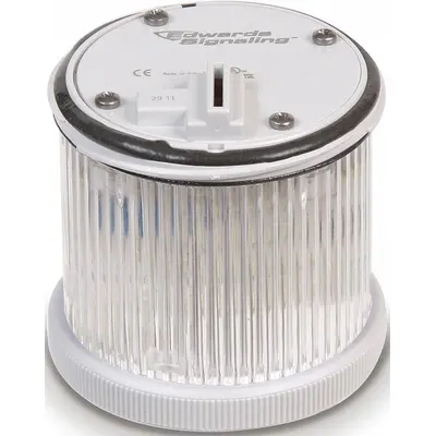 EDWARDS SIGNALING Tower Light Module: Flashing/Steady, 120V AC, White, 70 mm Overall Dia - Multimode Light Modules