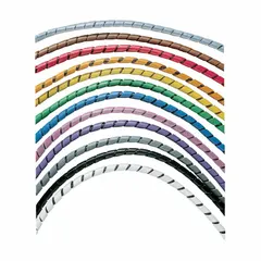 Polyethylene spiral wrap for bundling and protecting cables, hoses, or wires up to 6 inches in diameter. Rated for continuous use from -40°F to 122°F. UL Recognized (E141152). Suitable for organizing wiring in control panels, machinery, and electrical installations.