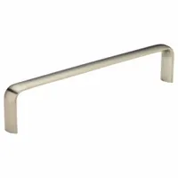 This fixed, non-recessed pull handle is made of stainless steel with a satin silver finish. It features threaded holes for #6-32 screws and a grip thickness of 0.197 in. Suitable for use on cabinets, enclosures, and machinery requiring a durable manual pull handle