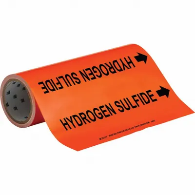 BRADY Hydrogen Sulfide Adhesive Pipe Marker on a Roll - Hydrogen Sulfide Adhesive Pipe Markers on a Roll