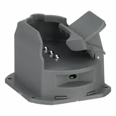 Electric corded charger base with two-prong plug, operating on 120/100 V AC and 12V DC. Designed for recharging compatible flashlights and portable lights in industrial, maintenance, and field environments. Supplied as charger base only.