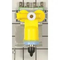 This water valve controls water flow to the ice maker and water dispenser in refrigerators and freezers. It is a replacement part for maintaining proper water supply for ice production and chilled drinking water
