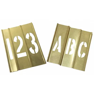 OEM Brass Interlocking Stencil Set, Numbers 0-9, Ampersand, Dash, Period, Spacers - Brass Interlocking Stencil Sets