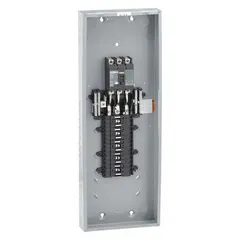 This 200A, 3-phase load center is rated 208Y/120/240V AC with a 25kA short-circuit current rating. It features a main circuit breaker, plug-on neutral, and is convertible for main lug applications. Designed for indoor use, the enclosure cover must be ordered separately. Suitable for branch-circuit protection in panelboards.