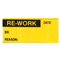 This black/yellow rectangle inspection label is made of matte vinyl cloth for indoor use. It measures 1-1/2 inches wide by 5/8 inches tall and comes in a 25-pack. Typically used to mark equipment inspection status in industrial facilities
