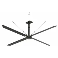 HUNTER INDUSTRIAL Ceiling Fan: 86,673 cfm Airflow, 14 ft Blade Dia, Variable Speeds, 240V AC, Silver (MPN E14-23I-IP-MD)
