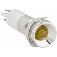 APPROVED VENDOR Protruding Panel Light: 10 mm Panel Mounting Hole Dia, LED, Yellow, Protruding Head (MPN 24M091)