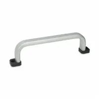This load-rated standard U pull handle is made of aluminum with a silver finish. It features unthreaded mounting holes with a center-to-center distance of 4.72 inches and accepts M5 screws. Suitable for use on cabinet doors, machine enclosures, and access panels