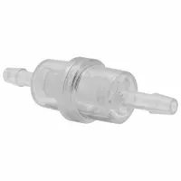This in-line fuel filter from BALDWIN FILTERS is constructed with nylon media and housing. It has an outside diameter of 3/4 in and an overall height of 2 3/8 in. Designed for use in buses, it removes contaminants from fuel systems to protect injectors and pumps