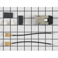 OEM replacement kit for Whirlpool ovens, includes the receptacle and wiring for connecting the heating element. Used to repair or replace damaged electrical connections in residential and light commercial kitchen ovens