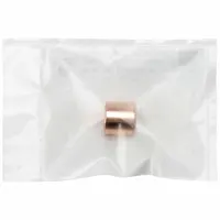 This is a 1 1/2 in CTS cup-style wrot copper fitting, clean and bagged for immediate use. It is used for joining copper tubing in pressure applications such as plumbing, HVAC, and refrigeration systems