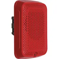SYSTEM SENSOR Speaker: 12 or 24V, Red, Indoor, 4 3/4 in Overall Dp, 5 in Overall Wd, Wall Mount (MPN SPRL)