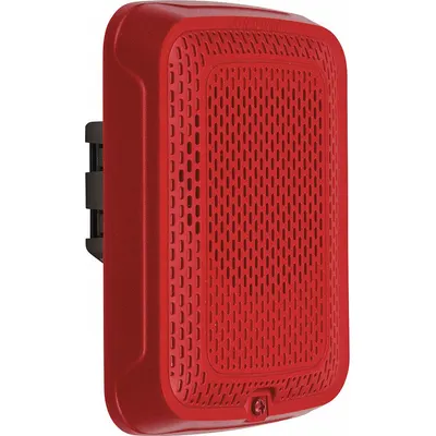 SYSTEM SENSOR Speaker: 12 or 24V, Red, Indoor, 4 3/4 in Overall Dp, 5 in Overall Wd - Fire Alarm Horns