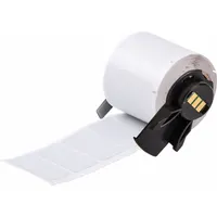Pre-Cut Label Stock Roll: 3/4 in x 1 1/2 in, 1 1/2 in x 3/4 in, Polyester, Metal Detectable, Gray (MPN M6-30-486)
