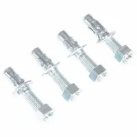 VESTIL Wedge Anchors: Hardware, 3/4 in Overall Lg, 4 in Overall Ht, Vestil, Steel, 4 PK (MPN AS-344-4PK)