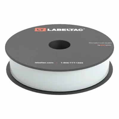 CREATIVE SAFETY SUPPLY LabelTac Pro Model Standard Supply: 1 in x 150 ft, Vinyl, Clear (Gloss) - LabelTac Thermal Transfer Continuous Label Rolls