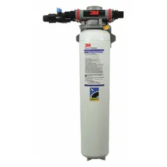 This multi-purpose water filter system reduces chlorine odor and features a prefilter wrap filter media. It has a flow rate of 5 gpm with NPT connections, an overall height of 24 1/8 inches, and a capacity of 54,000 gallons. Suitable for commercial or industrial applications requiring fine filtration.