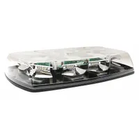 This ECCO Reflex Series mini light bar is an LED warning light with SAE J845 Class 1 certification. It offers 18 selectable flash patterns and features a bolt mount with blunt cut wires for electrical connection. Typical applications include emergency and warning vehicle lighting for police, fire, and utility vehicles