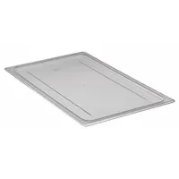 NSF-certified lid for full-size steam table pans. Overall dimensions 20 7/8 in length by 12 3/4 in width. Dishwasher safe for convenient cleaning. Used to cover food pans in commercial foodservice settings